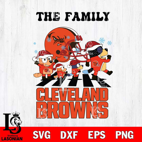 Cleveland Browns Family Bluey Christmas Svg Eps Dxf Png File, Digital Download