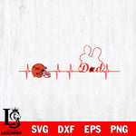 Cleveland Browns Father Heart Beat Svg Eps Dxf Png File, Digital Download, Instant Download