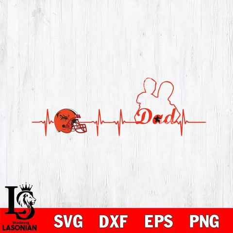 Cleveland Browns Father Heart Beat Svg Eps Dxf Png File, Digital Download, Instant Download