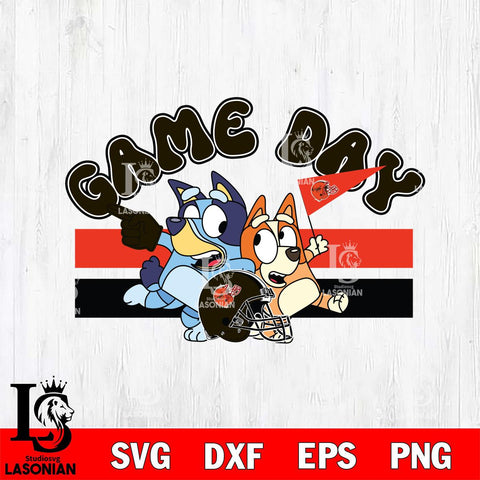 Cleveland Browns Game Day Bluey NFL Svg Eps Dxf Png File, Digital Download, Instant Download