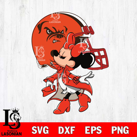 Cleveland Browns Glamorous Minnie Svg Eps Dxf Png File, Digital Download, Instant Download