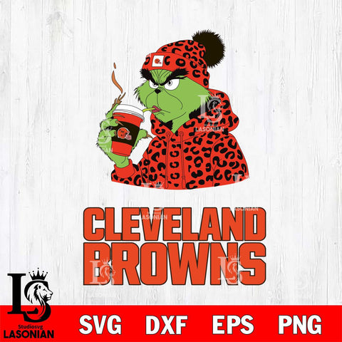 Cleveland Browns Grinch Leopard Christmas Svg Eps Dxf Png File,Cricut svg files, Digital Download, Instant Download