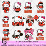 Cleveland Browns Hello Kitty Bundle 12 SVG Svg Eps Dxf Png File, Digital Download, Instant Download