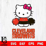 Cleveland Browns Hello Kitty Cheerleader 2 Svg Eps Dxf Png File, Digital Download, Instant Download