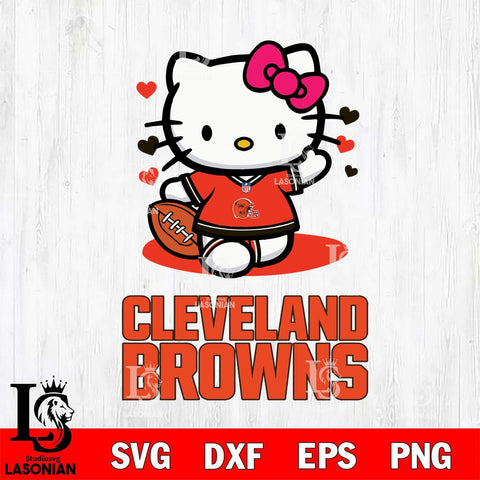 Cleveland Browns Hello Kitty Nfl 3 Svg Eps Dxf Png File, Digital Download, Instant Download