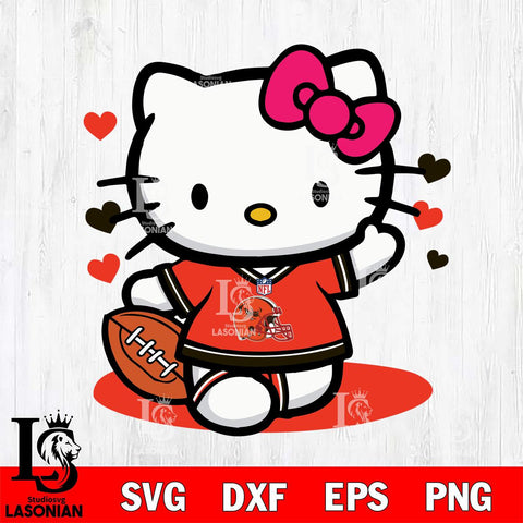 Cleveland Browns Hello Kitty sport 10 Svg Eps Dxf Png File, Digital Download, Instant Download