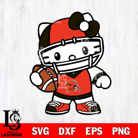 Cleveland Browns Hello Kitty sport 2 Svg Eps Dxf Png File, Digital Download, Instant Download