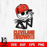 Cleveland Browns Jack Skellington 3 Halloween Svg Eps Dxf Png File, Digital Download, Instant Download