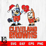 Cleveland Browns Love Bluey Christmas Svg Eps Dxf Png File, Digital Download