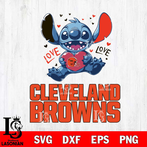 Cleveland Browns Love Stitch, Svg Eps Dxf Png File, Digital Download