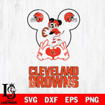 Cleveland Browns Mickey Heart Rugby Svg Eps Dxf Png File, Digital Download ,Instant Download, Cricut File