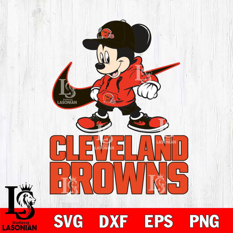 Cleveland Browns Mickey Mouse NIKE, Svg Eps Dxf Png File, Digital Download