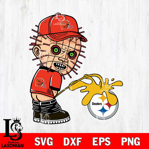 Cleveland Browns Pinhead Piss On Pittsburgh Steelers Svg Eps Dxf Png File, Digital Download, Instant Download