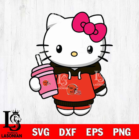 Cleveland Browns Pretty Hello Kitty Svg Eps Dxf Png File, Digital Download, Instant Download