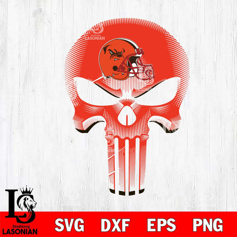 Cleveland Browns Punisher Skull SVG