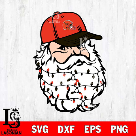 Cleveland Browns Santa Claus Face Svg Eps Dxf Png File,NFL Svg Files,Digital Download,Sublimation,Instant Download