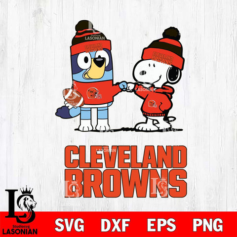 Cleveland Browns Snoopy & Bluey Football Svg Eps Dxf Png File,NFL Svg Files,Christmas svg ,Digital Download ,Instant Download