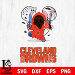 Cleveland Browns Stitch Ghost Face Halloween 2 Svg Eps Dxf Png File, Digital Download, Instant Download