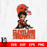 Cleveland Browns Style Black Fan Girl Betty Boop Svg Eps Dxf Png File, Digital Download, Instant Download