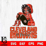 Cleveland Browns #1 beauty Black Fan Girl Svg Eps Dxf Png File, Digital Download, Instant Download