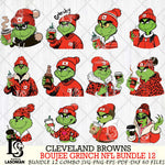 Cleveland Browns  Boujee Grinch NFL Bundle 12 SVG Eps Dxf Png File, Digital Download, Instant Download