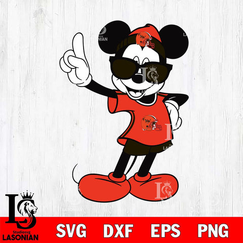 Cleveland Browns mickey christmas 5 Svg Eps Dxf Png File, Digital Download, Instant Download