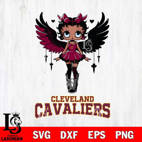 Cleveland Cavaliers Anglel Black Fan Girl Betty Boop