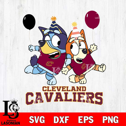 Cleveland Cavaliers Bluey & Bingo 11 Svg Eps Dxf Png File, NBA svg, Digital Download, Instant Download