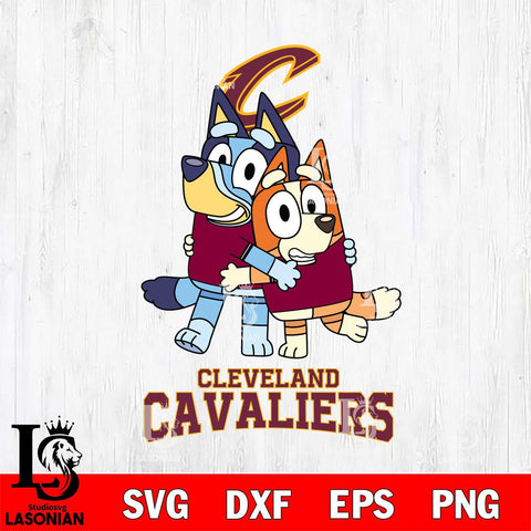 Cleveland Cavaliers Bluey & Bingo 12 Svg Eps Dxf Png File, NBA svg, Digital Download, Instant Download