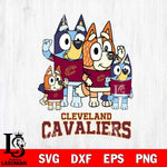 Cleveland Cavaliers Bluey & Bingo 14 Svg Eps Dxf Png File, NBA svg, Digital Download, Instant Download