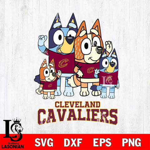 Cleveland Cavaliers Bluey & Bingo 14 Svg Eps Dxf Png File, NBA svg, Digital Download, Instant Download