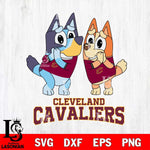 Cleveland Cavaliers Bluey & Bingo 15 Svg Eps Dxf Png File, NBA svg, Digital Download, Instant Download