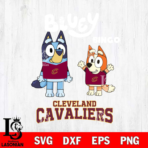 Cleveland Cavaliers Bluey & Bingo 4 Svg Eps Dxf Png File, NBA svg, Digital Download, Instant Download