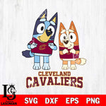 Cleveland Cavaliers Bluey & Bingo 6 Svg Eps Dxf Png File, NBA svg, Digital Download, Instant Download