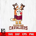 Cleveland Cavaliers Bluey Chilli Christmas Deer Svg Eps Dxf Png File, Digital Download