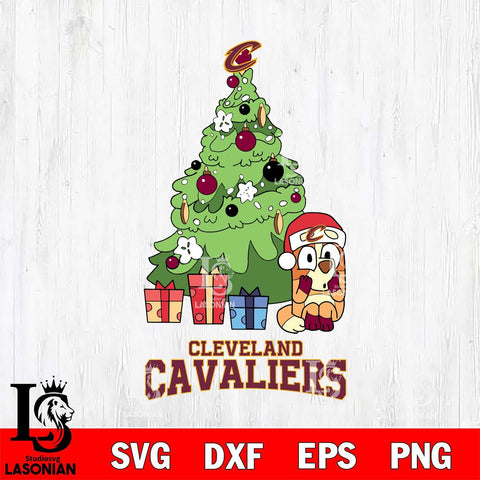 Cleveland Cavaliers Bluey Chilli Christmas Tree Svg Eps Dxf Png File, Digital Download