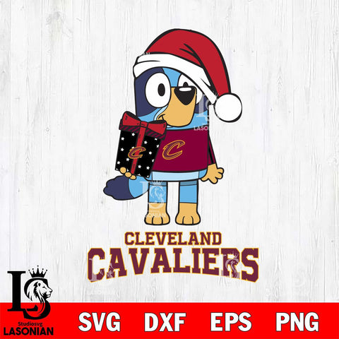 Cleveland Cavaliers Bluey Christmas Svg Eps Dxf Png File, Digital Download