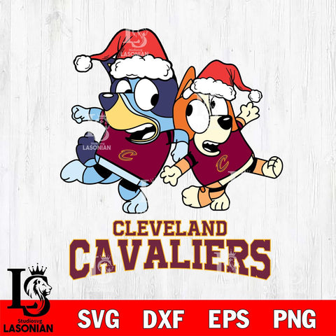 Cleveland Cavaliers Bluey Christmas Holiday Svg Eps Dxf Png File, Digital Download