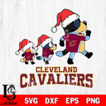 Cleveland Cavaliers Bluey Family Christmas Svg Eps Dxf Png File, Digital Download