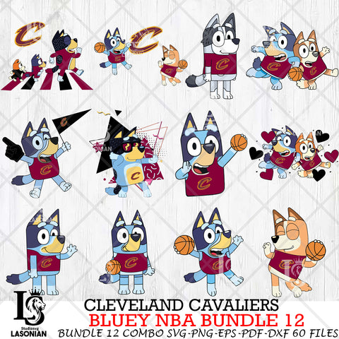 Cleveland Cavaliers Bluey NBA Bundle 12 Svg Eps Dxf Png File, Digital Download, Instant Download