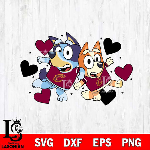 Cleveland Cavaliers Bluey sport heart Svg Eps Dxf Png File, Digital Download, Instant Download