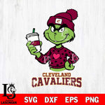 Cleveland Cavaliers Boujee Grinch Heart Christmas Cut Files Cricut, Svg Dxf Eps Png file , Silhouette