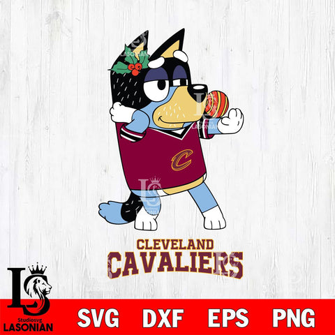 Cleveland Cavaliers Christmas Bluey Bandit Heeler Svg , Christmas Svg , Bluey svg , Digital Download, dxf eps png pdf file