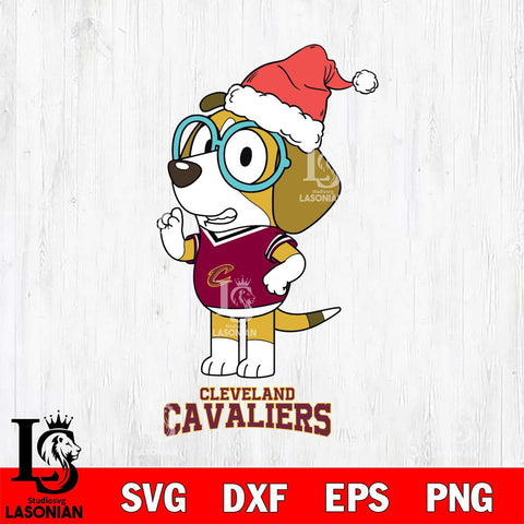 Cleveland Cavaliers Christmas Bluey Honey Sport Svg , Christmas Svg , Bluey svg , Digital Download, dxf eps png pdf file