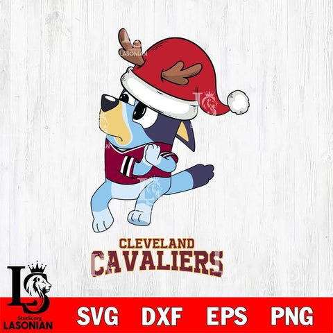 Cleveland Cavaliers Christmas Bluey Santa Claus Svg , Christmas Svg , Bluey svg , Digital Download, dxf eps png pdf file