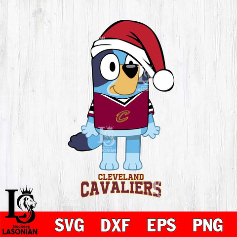 Cleveland Cavaliers Christmas Bluey Sport Svg , Christmas Svg , Bluey svg , Digital Download, dxf eps png pdf file