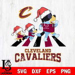 Cleveland Cavaliers Christmas Family Bluey Walking Svg , Christmas Svg , Bluey svg , Digital Download, dxf eps png pdf file