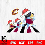 Cleveland Cavaliers Family Bluey Walking Christmas Svg Eps Dxf Png File, Digital Download, Instant Download