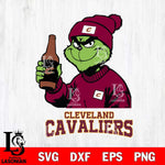 Cleveland Cavaliers Grinch Drinking Beer Christmas Cut Files Cricut, Svg Dxf Eps Png file , Silhouette