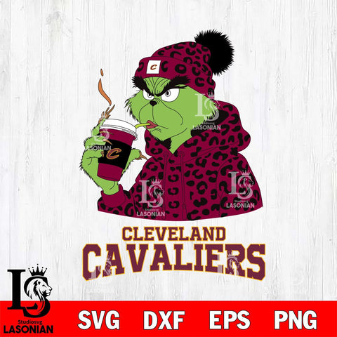 Cleveland Cavaliers Grinch Leopard Christmas Cut Files Cricut, Svg Dxf Eps Png file , Silhouette